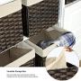 SONGMICS Set of 3 Rattan-Style Storage Baskets Bins, Storage Cubes, Indoor Collapsible Toy Organizer, 27L Decorative Bins with Metal Frame and Handles, Bedroom Closet Laundry Room, Brown URRB130BR