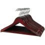 FloridaBrands Wood Suit Hanger Set of 24 - Mahogany Wood | Cut Out Notches | Sturdy Construction |