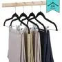 LT Nichalo Space Saving Velvet Pant Hangers with Clips, Non Slip Clothes Hangers Ultra Thin Skirt Hangers with Swivel Hook, 25 Pack