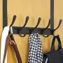 WEBI Over The Door Towel Rack,Over The Door Hook,Door Hanger Over Door Coat Rack Towel Hanger for Hanging Towels,Clothes,Bathroom,Black,2 Packs