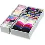quysvnvqt 4Pcs/Set Fashion Storage Boxes Storage Supplies Houseware Underwear Bra Socks Organizer Drawer Divider Storage Boxes Case for Home - Gray