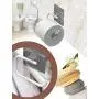 Inchant Toilet Paper Roll Holder Self Adhesive, Wall Mount, No Screws, No Drill, Washable, Restickable, Reusable Plastic Towel Ring with Open Half Design - Dish Cloth, Tea Towel Hanger Rack