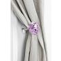 EleCharm 1 Pair Colored Crystal Curtain Wall Hook Tie Back Clothes Hanger (Purple)