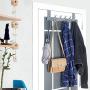 WEBI Over The Door Hook Door Hanger:Over The Door Towel Rack with 6 Hooks for Hanging Coats,Door Coat Hanger Towel Hanger Over Door Coat Rack for Towels,Clothes,Back of Bathroom,Silver
