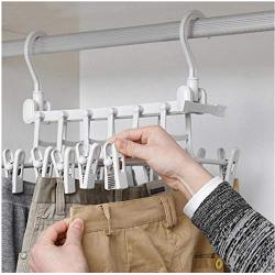2PC Creative Space Saving Clothes Hanger Wardrobe Closet Organizer Decoration Clothes Hanger with Hook Closet Organizer Storage Rack