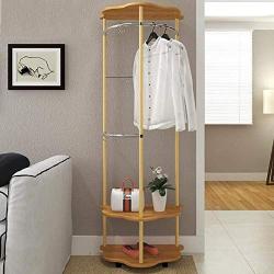 DTTXTD Hanger Floor Coat Rack Coat Rack Hanger Clothes Rack Floor Clothes Creative Coat Rack, Wood Color, Height: 172cm