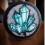 Mini Teal Crystals Hand Made 1 Hook Jewelry Key Hanger Organizer