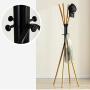 Fashion Home ZHILIAN Solid Wood Coat Racks Landing Bedroom Hangers European Style Clothes Hanger Simple Iron Floor Hangers 45cm45cm170cm (Color : Black)