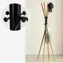 Fashion Home ZHILIAN Solid Wood Coat Racks Landing Bedroom Hangers European Style Clothes Hanger Simple Iron Floor Hangers 45cm45cm170cm (Color : Black)