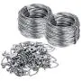 Favourde Picture Hanging Kit D-Ring Picture Hangers 25-Pieces Heavy Duty with Screws, 200 Feet Picture Hanging Wire, Supports up to 30 lbs