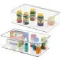 mDesign Stackable Plastic Storage Bin Boxes with Hinged Lid - Organizer for Vitamins, Supplements, Serums, Essential Oils, Medicine Pill Bottles, Adhesive Bandages, First Aid Supplies - 2 Pack - Clear mDesign Stackable Plastic Storage Bin Boxes with Hinged Lid - Organizer for Vitamins, Supplements, Serums, Essential Oils, Medicine Pill Bottles, Adhesive Bandages, First Aid Supplies - 2 Pack - Clear