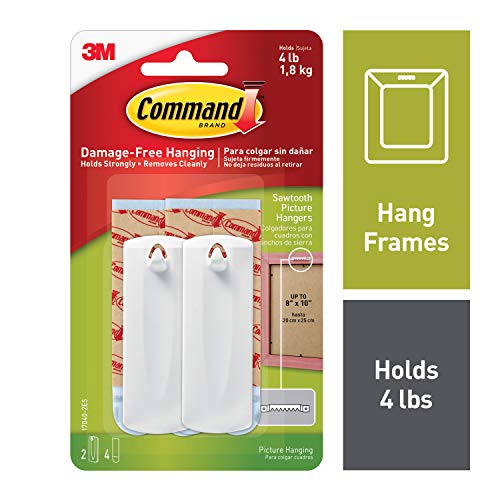 Command 4 lb Capacity Sawtooth Hangers, 2 hangers, 4 strips (17040-2ES) Command 4 lb Capacity Sawtooth Hangers, 2 hangers, 4 strips (17040-2ES)