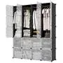 KOUSI Portable Closet Wardrobe Closet Room Closet with Doors Wardrobe with Storage Wardrobes for Bedrooms Portable Closet Wardrobe Bedroom Armoire, Black, 8 Cubes + 4 Hanger KOUSI Portable Closet Wardrobe Closet Room Closet with Doors Wardrobe with Storage Wardrobes for Bedrooms Portable Closet Wardrobe Bedroom Armoire, Black, 8 Cubes + 4 Hanger