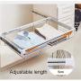 Hanger Adjustable Pull-Out Storage Basket Length Clothes Hanger Rail cm Adjustment Range Long Service Life Areas Abs Plastic (Size : 91.4 45.6 17.2cm)