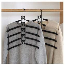 2pcs 5 in 1 Multi-Layer Clothes Hangers Space-Saving Multiple Non-Slip Hanger for Wardrobe Decoration