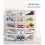 IRONLAND Stackable Shoe Organizer Clear Plastic 3 Pack Shoe Boxes for Display Shoes Sneakers