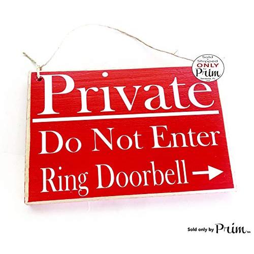 Personalized Private Do Not Enter 10x8 (Choose Color) Wood Sign Custom Rustic In Session No Entrance Office Business Sign Welcome Home Door Wall Plaque Hanger