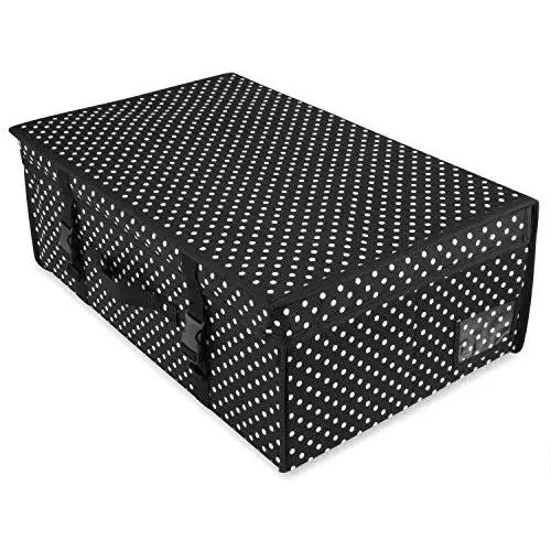 HANGERWORLD Medium Black Polka Dot Wedding Dress Bridal Gown Garment Storage Boxes and Travel Carry Case HANGERWORLD Medium Black Polka Dot Wedding Dress Bridal Gown Garment Storage Boxes and Travel Carry Case