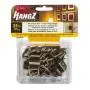 HangZ 11005 Flat Mount Wire 1-Hole D-Ring Picture Hanger Value Pack, 25lb, 12-Piece, Antique Brass
