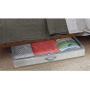 mDesign Soft Fabric Under Bed Storage Organizer Holder Bag for Clothing, Accessories, Linen - Easy-View Top Panel, Attached 2-Way Zippered Lid, Side Handles - Gray