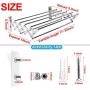 Mai Hongda Accordion Wall Mounted Drying Rack Stainless Steel Clothes Retractable Folding Accordian Wall Hanger Hanging Towel Holder 60lb Capacity for Laundry Bathroom No Drilling (17-32inch Variable)