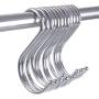 Z ZICOME Stainless Steel Silver S Hooks for Hanging, 12 Pack