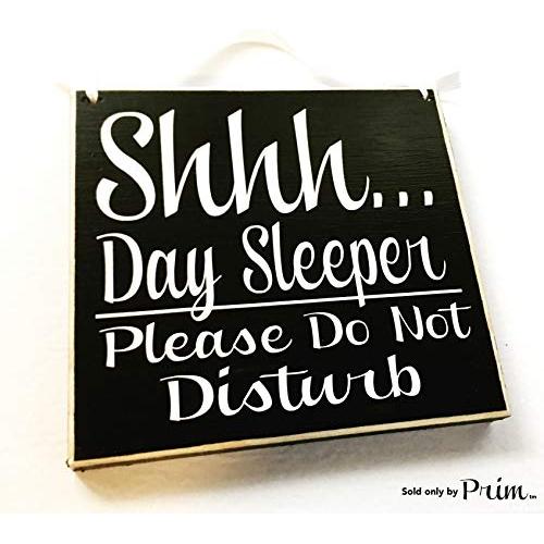 Shhh.Day Sleeper, Do Not Disturb (Choose Color) Rustic Shabby Chic Nursery Sign Custom Handmade Welcome Door Hanger Night Shift Quiet