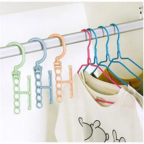 10pcs Random Color Coat Hangers for Clothes Creative Rotating Handle 5-Hole Windproof Hanger Baby Kids Wardrobe Decoration 10pcs Random Color Coat Hangers for Clothes Creative Rotating Handle 5-Hole Windproof Hanger Baby Kids Wardrobe Decoration
