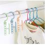 10pcs Random Color Coat Hangers for Clothes Creative Rotating Handle 5-Hole Windproof Hanger Baby Kids Wardrobe Decoration