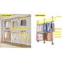 PRINCE HANGER PHUS-0072, 1-Touch Triple 2-Tier Adjustable, Heavy Duty 38mm-Diameter Vertical Pole Clothing Rack, White PRINCE HANGER PHUS-0072, 1-Touch Triple 2-Tier Adjustable, Heavy Duty 38mm-Diameter Vertical Pole Clothing Rack, White