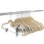 Velvet Hangers with Clips 20 Pack, Skirt/Pants Hangers, Strong & Durable Non Slip Hangers, Space Saving, Notched Shoulder Hangers, 360° Hook, Coat Hangers & Clip Hangers for Pants/Skirts.