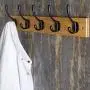 Dseap Wall Mounted Coat Rack: 16” Hole to Hole, Coat Hook Hanger with 5 Metal Hooks for Hanging Coats Towels Hats Clothes, Natural & Black Dseap Wall Mounted Coat Rack: 16” Hole to Hole, Coat Hook Hanger with 5 Metal Hooks for Hanging Coats Towels Hats Clothes, Natural & Black