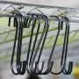 WALLNITURE Multipurpose S Shape Hanging Utility Hooks Steel Black 4 Inches Set of 10 WALLNITURE Multipurpose S Shape Hanging Utility Hooks Steel Black 4 Inches Set of 10