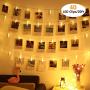 Vennke 40 LED Photo Clips String Lights/Holder, Battery & USB Powered Design with Free Cable, Fairy Twinkle Wedding Party Christmas Home Decor Lights for Hanging Photos Pictures Cards Artwork(20 Ft)