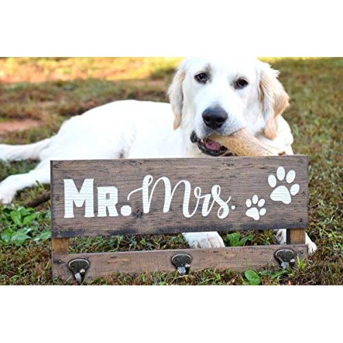 Key & Leash Holder - Mr Mrs Coat Rack - Mr Mrs Key Hanger Leash Hanger - Dog Lovers Gift - Key and Leach Hook - Key and Leash Hanger