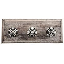 Indianshelf Handmade 1 Artistic Vintage Cream Wooden Strip Coat Hooks Hangers/Hooks for Hanging