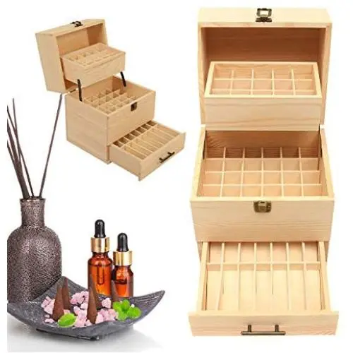 VolksRose Essential Oil Box, Wooden Multi-Tray Storage Organizer Holds 59 Bottles, 3 Tier Design #ob04 VolksRose Essential Oil Box, Wooden Multi-Tray Storage Organizer Holds 59 Bottles, 3 Tier Design #ob04