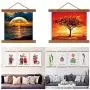 MYSNKU Magnetic Poster Hanger Frame, Creative DIY Light Wood Custom Frame Hanger for Poster Picture Artwork Canvas Hanging 30 cm(Brown, 30 cm)