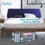 Seckon Large Zippered Storage Container Bags Organizer[3Pack] Breathable Non-Woven Fabric Comforters Quilt Blankets Storage Space Saver Bag Room Closet with Clear Windows and Reinforced Handles