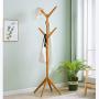 COAT RACK Solid Wood Free Standing, Coat Hook Wooden And Hook Rack With 4 Tiers 8 Hooks, Entryway Standing Hat Coat Hanger Rack, Hall Tree For Clothes Scarves And Hats