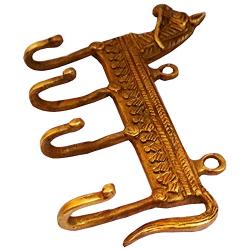 Purpledip Brass Wall Hook Horse Affair: Vintage Design Coat Clothes Hanger (11733)