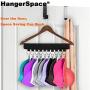 HangerSpace Cap Organizer Hanger, 10 Clips Baseball Cap Holder Portable Travel Clothes Hanger Hat Rack with Mini Front Door Hanger