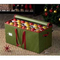 Large Christmas Ornament Storage Boxes with Dual Zipper Closure - Boxes Contributes Slots for 128 Holiday Ornaments 3-Inch, Xmas Decorations Accessories, Made of Non Woven Tear Proof Material