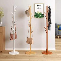 Jeterndy Coat Rack Solid Wood Coat Rack Stand Entryway Hall Tree Coat Tree for Hat Clothes Purse Handbags Rod Hanger (Color : Natural, Size : 35×35×165cm)