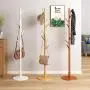 Jeterndy Coat Rack Solid Wood Coat Rack Stand Entryway Hall Tree Coat Tree for Hat Clothes Purse Handbags Rod Hanger (Color : Natural, Size : 35×35×165cm)
