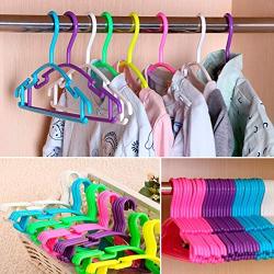 NICHOLAS BENOS Non Slip Plastic Kids Coat Hangers Child Baby Clothes Stands Multi Color, Wooden Coat Hangers - Thin Clothes Hangers, White Pants Hangers, Clothes Hangers, Black Velvet Clothes Hangers,10pcs