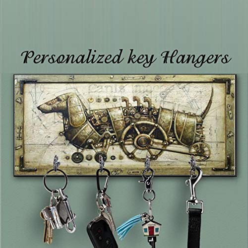 Steampunk key holder and Dog Leash hanger for wall, Dachshund lovers Key Hanger, New home Gift, Dog lover Gift, Wall Key Rack, Organizer hallway, Steampunk wall key rack, Dog Leash Hook, Wedding Gift
