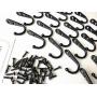 25 Pieces Wall Mounted Coat Hook Robe Hooks Cloth Hanger Coat Hanger Coat Hooks Rustic Hooks and 54 Pieces Screws for Bath Kitchen Garage Single Coat Hanger (Black Color)