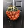 Burlap pumpkin wreath, orange pumpkin wreath, fall burlap wreath, pumpkin door hanger, pumpkin spice, orange and green burlap pumpkin