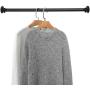 MyGift Matte Black Wall Mounted Metal Corner Clothing Hanging Bar, Garment Rack